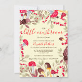 Invitation Aquarelle de champignons mignonne baby shower fore (Devant)