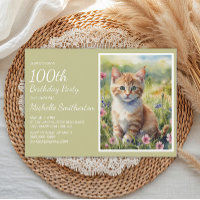 Aquarelle de chatte jaune orange 100e anniversaire