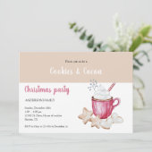 Invitation Aquarelle de chocolat chaud et de biscuits de Noël (Debout devant)