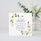 Invitation Aquarelle de chou jaune citron Fête des mariées él (Debout devant)