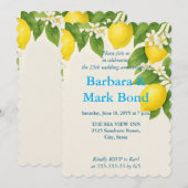 Invitation Aquarelle de citron 25e anniversaire Mariage (Devant / Derrière)