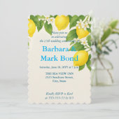 Invitation Aquarelle de citron 25e anniversaire Mariage (Debout devant)