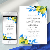 Invitation Aquarelle de citron Mariage italien botanique