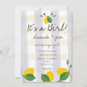 Invitation Aquarelle de citron rustique Citrus Baby shower de (Devant)