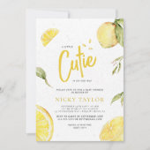 Invitation Aquarelle de citron Un petit Baby shower de citron (Devant)