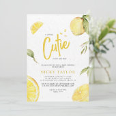Invitation Aquarelle de citron Un petit Baby shower de citron (Debout devant)