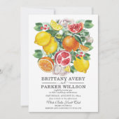 Invitation Aquarelle de Citrus Mariage botanique (Devant)