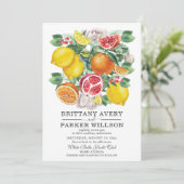 Invitation Aquarelle de Citrus Mariage botanique (Debout devant)