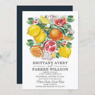 Invitation Aquarelle de Citrus Mariage botanique