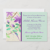 Invitation Aquarelle de clématite pourpre peignant le papier (Dos)