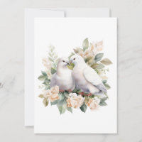 Aquarelle de colombes blanches mariages