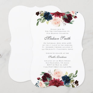Invitation Aquarelle de confirmation Floral