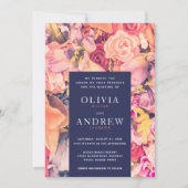 Invitation Aquarelle de corail de la marine moderne Mariage f (Devant)