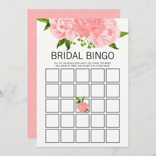 Invitation Aquarelle de corail Floral Fête des mariées Jeu de (Devant / Derrière)