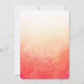 Invitation Aquarelle de corail Mariage minimal (Dos)