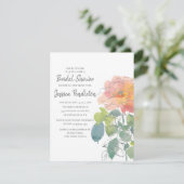 Invitation Aquarelle de corail rose Fête des mariées de saumo (Debout devant)