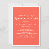 Invitation Aquarelle de corail superposition photo Graduation (Dos)