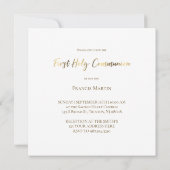 Invitation aquarelle de couronne d'olivier Première communion (Dos)