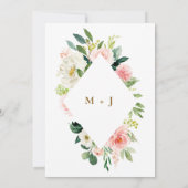 Invitation Aquarelle de Crème rose Fête de l'mariée florale r (Dos)