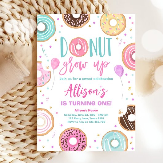 Invitation Aquarelle de croissance de beigne Notre douce fill