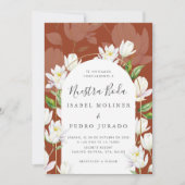 Invitation Aquarelle de cuivre Botanique Nuestra Boda Mariage (Devant)