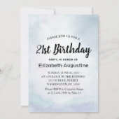 Invitation Aquarelle de fête d'anniversaire Turquoise et Gold (Dos)