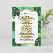 Invitation Aquarelle de Fête des mariées d'ananas tropicale (Debout devant)
