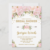 Invitation Aquarelle de Fête des mariées d'or bleu (Devant)