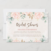 Invitation Aquarelle de Fête des mariées rose pâle (Devant)