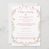 Invitation Aquarelle de fleurs douces Baby shower élégant (Devant)