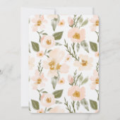 Invitation Aquarelle de Gardenia Blush Mint Abstrait Floral (Dos)