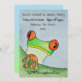 Invitation Aquarelle de grenouille (Devant / Derrière)