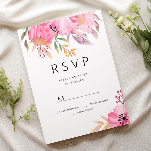 Invitation Aquarelle de jardin botanique floral RSVP