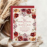Invitation Aquarelle de la crème bourguignonne Floral 21e ann<br><div class="desc">Célébrez le grand 2-1 avec cette élégante invitation de 21ème anniversaire. Les riches flancs d'aquarelle bordeaux,  roux et ivoire créent un look sophistiqué,  parfait pour une célébration d'étape d'inspiration automnale ou haut de gamme.</div>