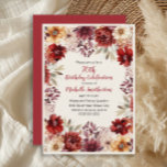 Invitation Aquarelle de la crème bourguignonne Floral 70e ann<br><div class="desc">Elégant bordeaux et couleur crème aquarelle floral automne/automne invitation à la fête d'anniversaire pour les femmes. Cette invitation est conçue pour un 70ème anniversaire mais peut être customisée pour n'importe quel âge. Contactez-moi pour obtenir de l'aide sur vos personnalisations ou pour demander des produits Zazzle correspondants ou coordonnés supplémentaires pour...</div>