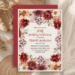 Invitation Aquarelle de la crème bourguignonne Floral 75e ann<br><div class="desc">Elégant bordeaux et couleur crème aquarelle floral automne/automne invitation à la fête d'anniversaire pour les femmes. Cette invitation est conçue pour un 75ème anniversaire mais peut être customisée pour n'importe quel âge. Contactez-moi pour obtenir de l'aide sur vos personnalisations ou pour demander des produits Zazzle correspondants ou coordonnés supplémentaires pour...</div>