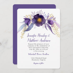 Invitation Aquarelle de la floraison de l'airelle de l'or et 