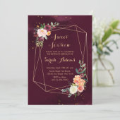 Invitation Aquarelle de la flore rousse de Bourgogne moderne  (Debout devant)