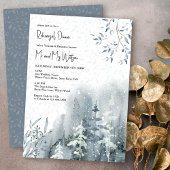 Invitation Aquarelle de la forêt de neige - Répétition de mar