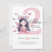 Invitation Aquarelle de la forêt fée du 2ème anniversaire (Devant)