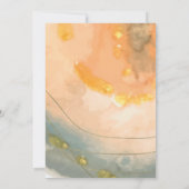 Invitation Aquarelle de la main et Mariage d'or Faux (Dos)