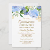 Invitation Aquarelle de la marine bleue Quinceanera (Devant)