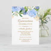 Invitation Aquarelle de la marine bleue Quinceanera (Debout devant)