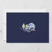 Invitation Aquarelle de la marine Floral Blue Hydrangea Bride (Dos)
