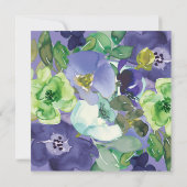 Invitation Aquarelle de la marine verte violette Floral 75e a (Dos)