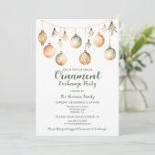 Invitation Aquarelle de la partie d'échange d'ornement or ver (Debout devant)