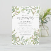 Invitation Aquarelle de la partie d'engagement Semé Eucalyptu (Debout devant)