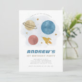 Invitation Aquarelle de la planète spatiale extra-atmosphériq (Debout devant)