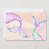 Invitation Aquarelle de la queue de sirène Anniversaire sous  (Dos)