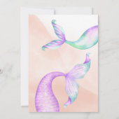 Invitation Aquarelle de la queue de sirène Anniversaire sous  (Dos)